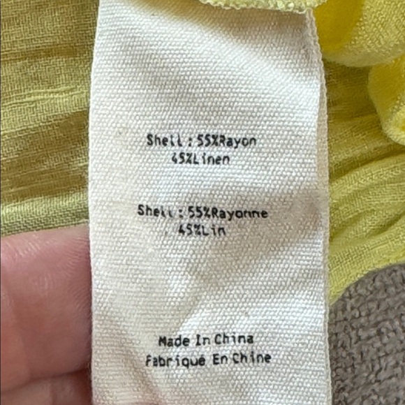 L'Agence Talitha Tie Blouse Yellow Button Up Shirt Linen Blend Top - Picture 12 of 15